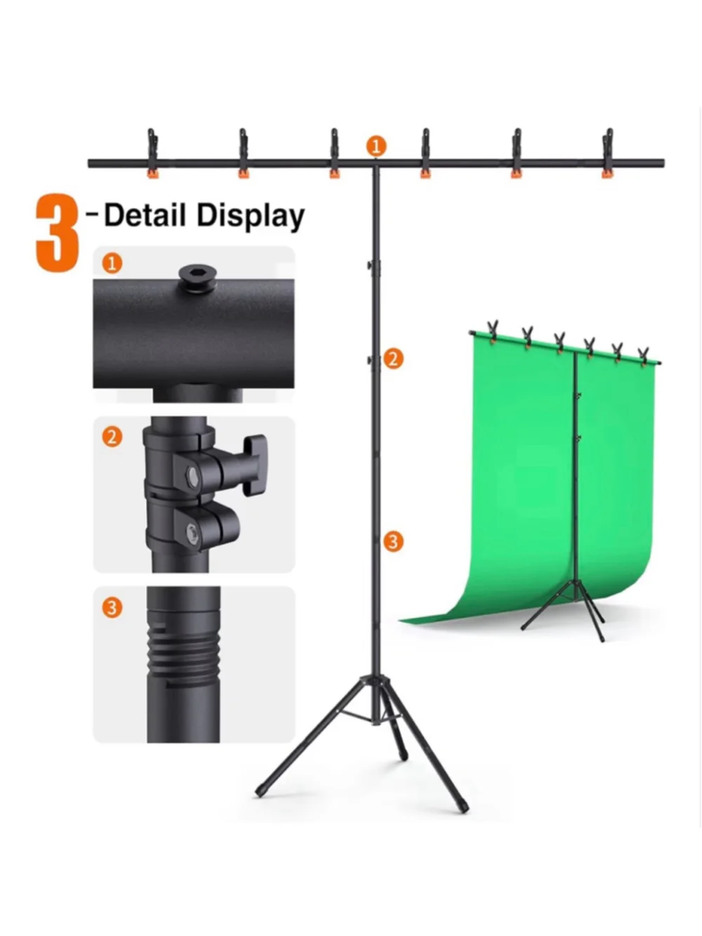 NEW Portable T-Shape Backdrop Stand Support Kit 8x7.2ft Adjustable Photo Video